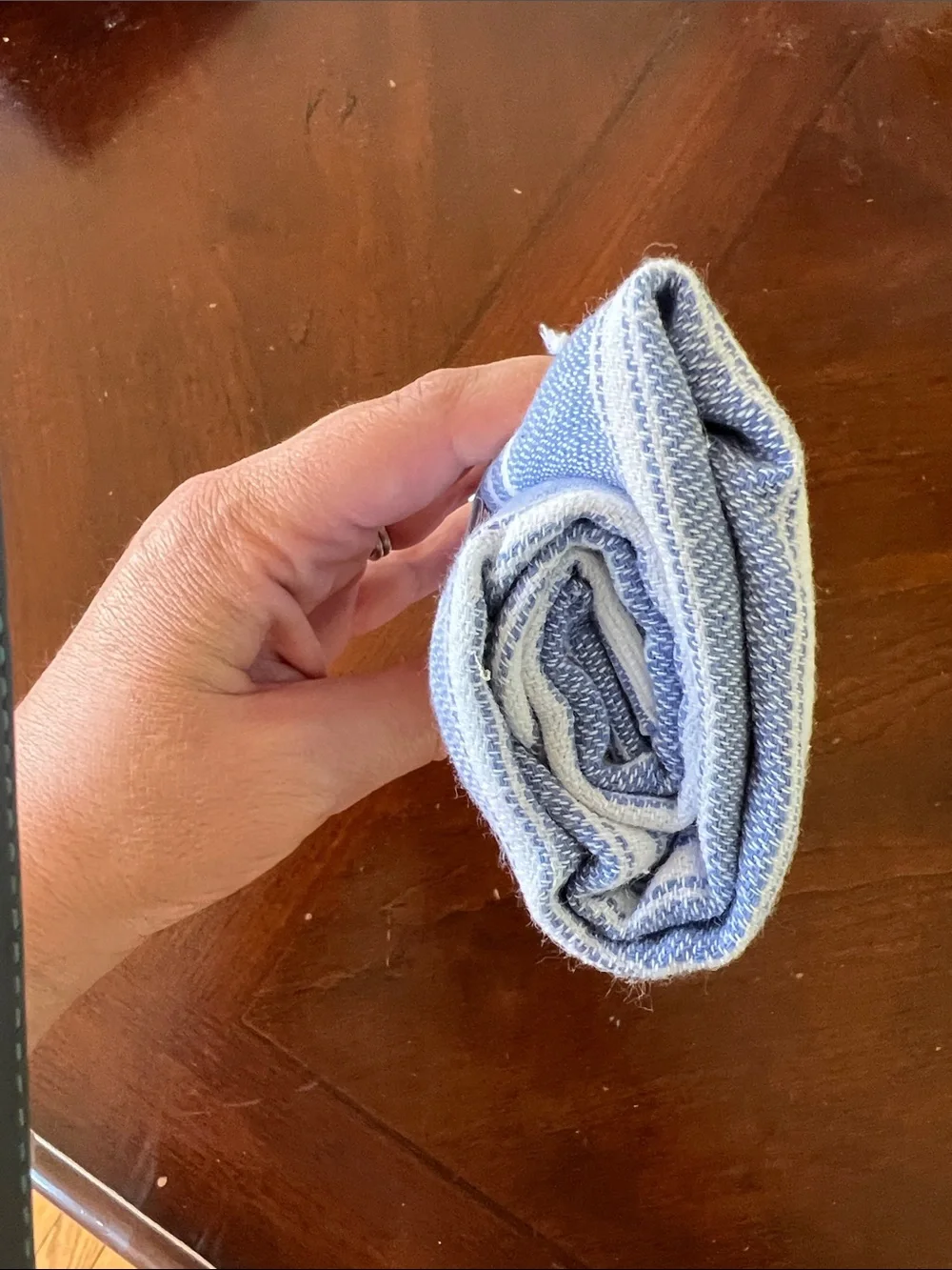 Turkish Spa hand Towel - Sky Blue with White Stripes NWT